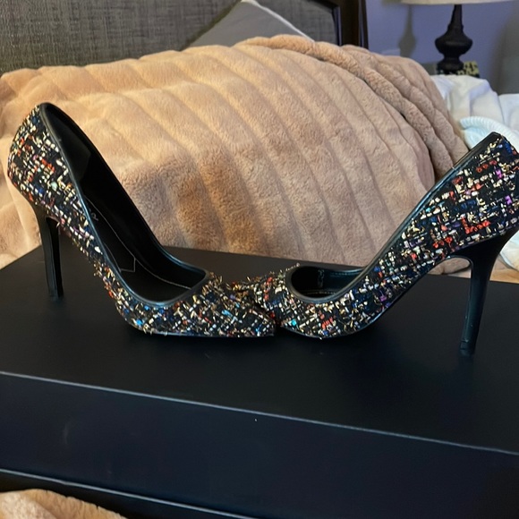 Multi Color Tweed High Heels - Charles David - Palma Tweed 7 - Picture 2 of 6
